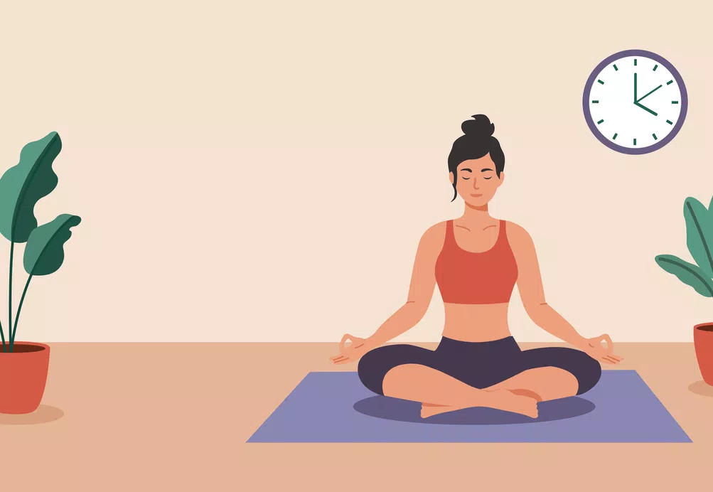 Illustration of a lady practising yoga