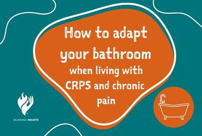 White text on an orange background how to adapt your bathroom when living with CRPS and chronic pain