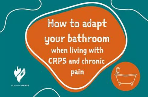 White text on an orange background how to adapt your bathroom when living with CRPS and chronic pain