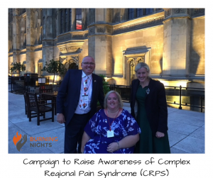Campaign to Raise Awareness of Complex Regional Pain Syndrome (CRPS) in Westminster – Victoria our founder, her husband Michael and Ruth George MP