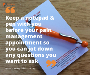 18 Tips Preparing You For Your Pain Appointment – Tip 3 – Keep a notepad and pen with you