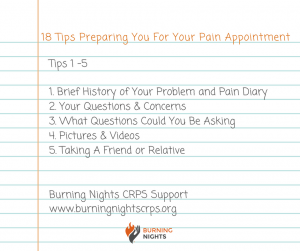 18 Tips Preparing You For Your Pain Appointment – Tips 1 – 5