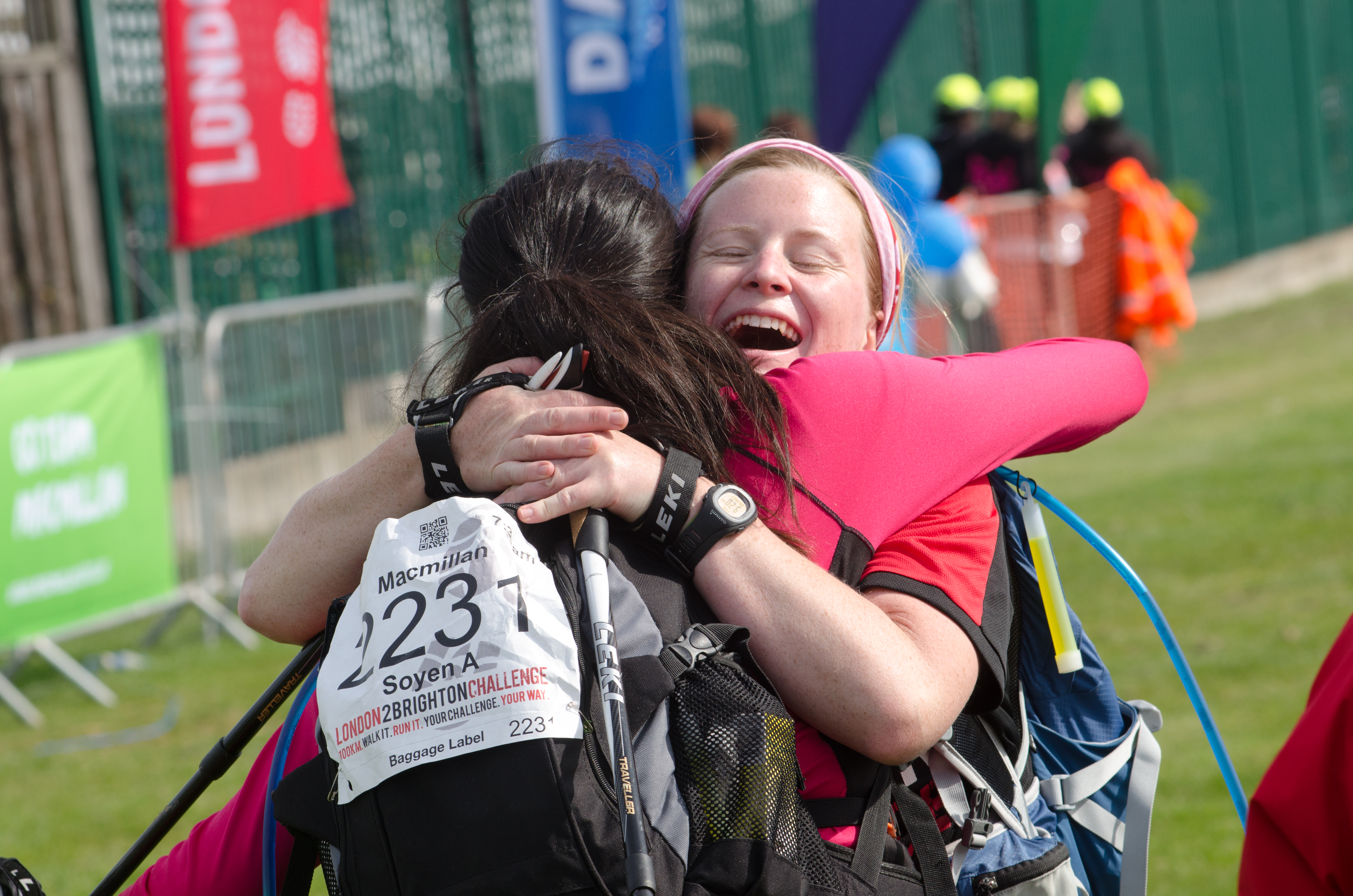 London 2 Brighton Ultra Challenge 2026, photo of participants embracing