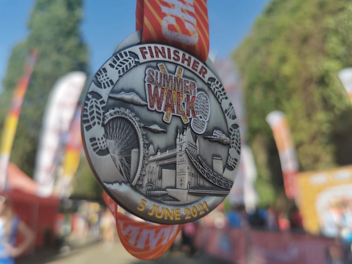London Summer Walk 2026, photo of finisher medal